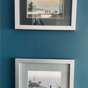 Set of 2 framed watercolors from Buddhist monastery